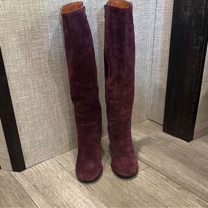 Coach Over the Knee Boots in Deep Burgundy